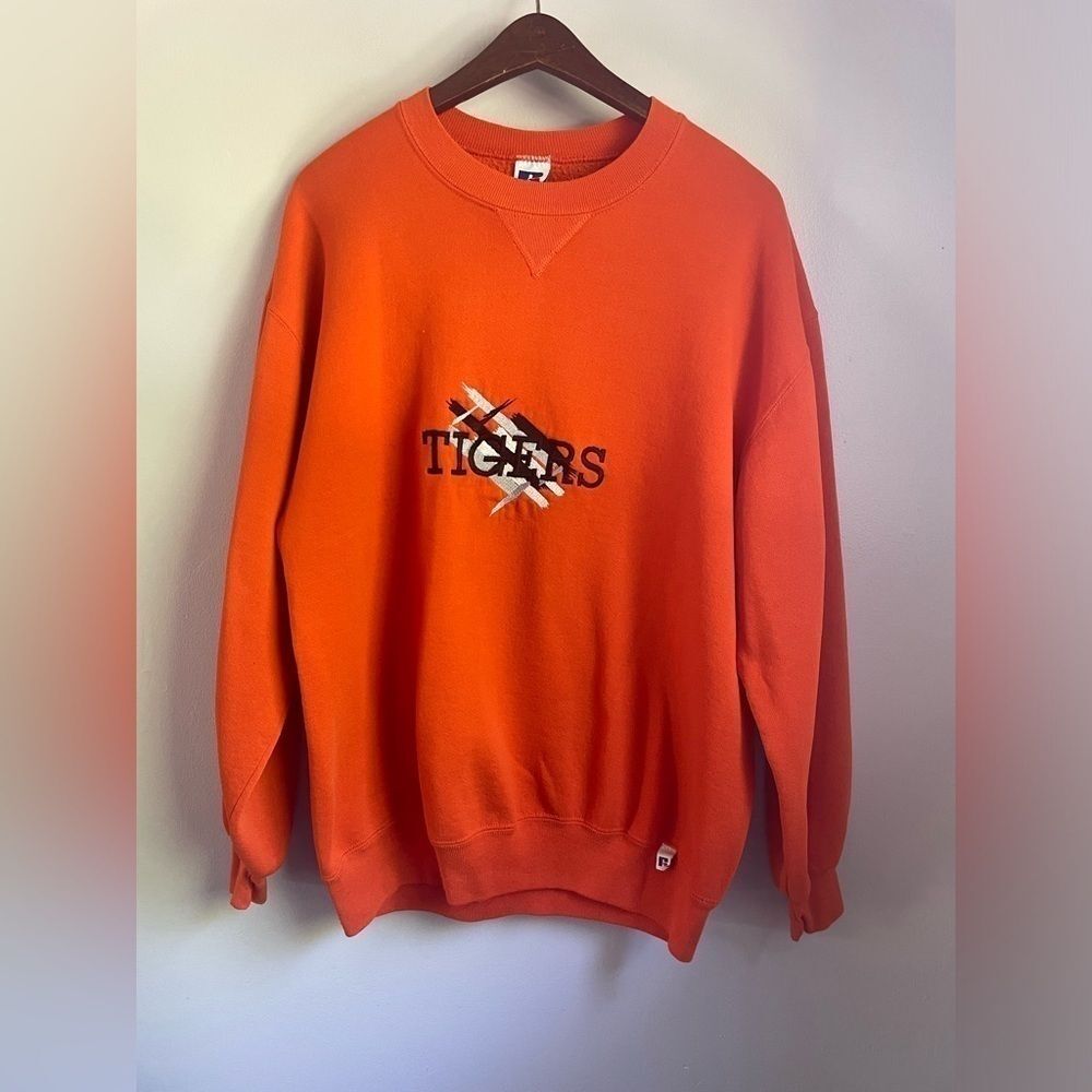Vintage looking Strasburg Tigers Orange Crewneck size XL.